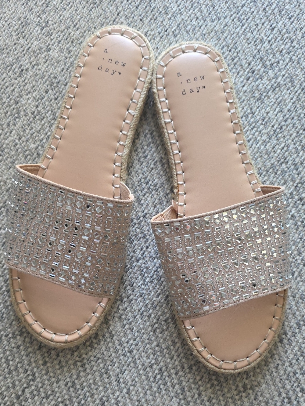 a new day Nude Sparkle Gem Slide Sandals